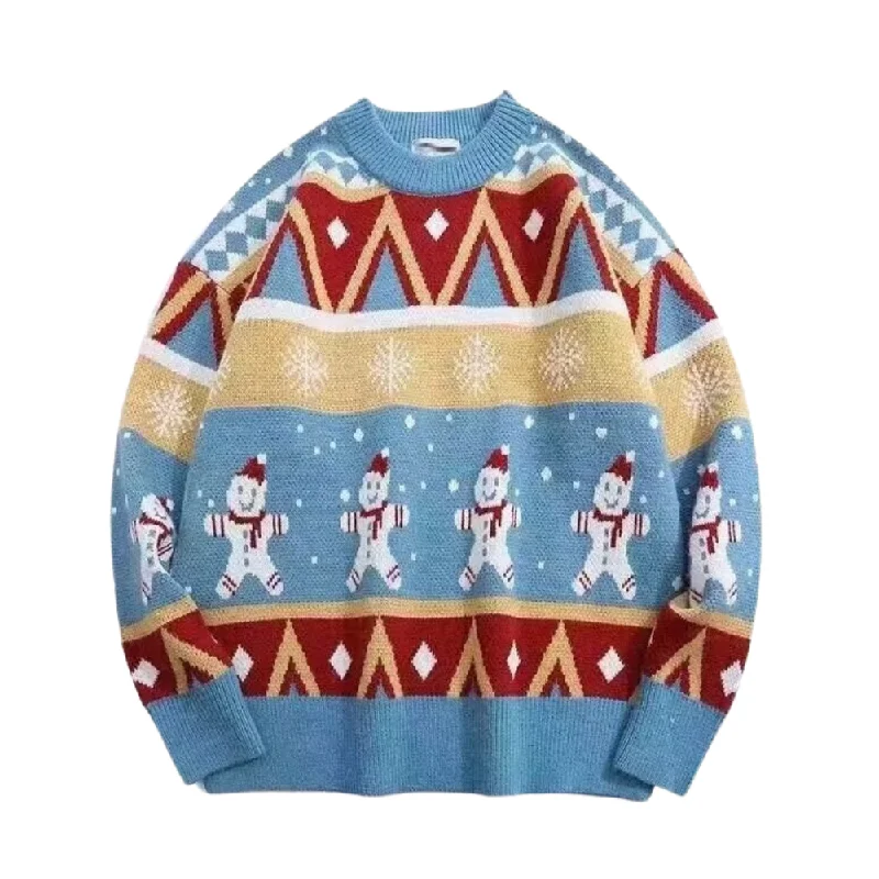 Women's Fun Contrast Color Snowman Sweater