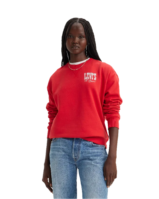 Graphic Signature Sweatshirt in Script Red