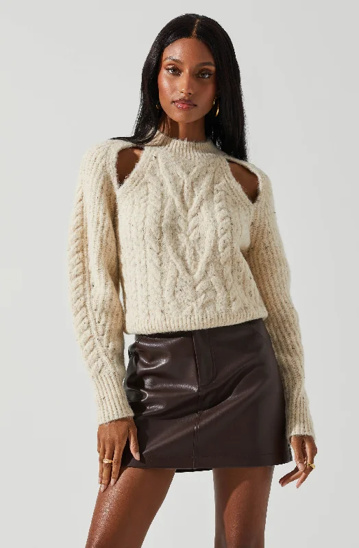 Natalie Cutout Cable Knit Sweater