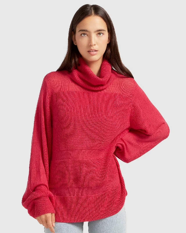 Nevermind Sheer Panelled Knit - Watermelon