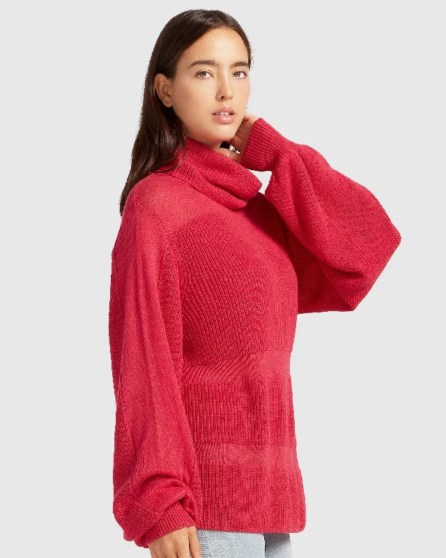 Nevermind Sheer Panelled Knit - Watermelon