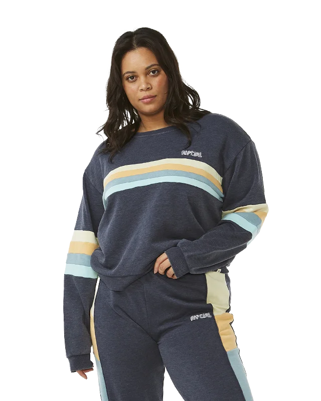 Surf Revival Panelled Sweatshirt in Navy