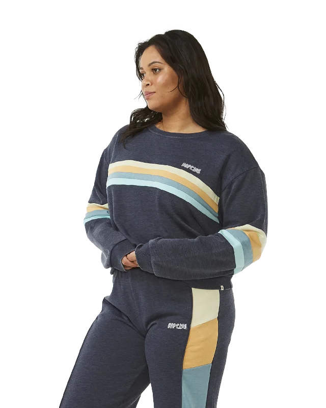 Surf Revival Panelled Sweatshirt in Navy