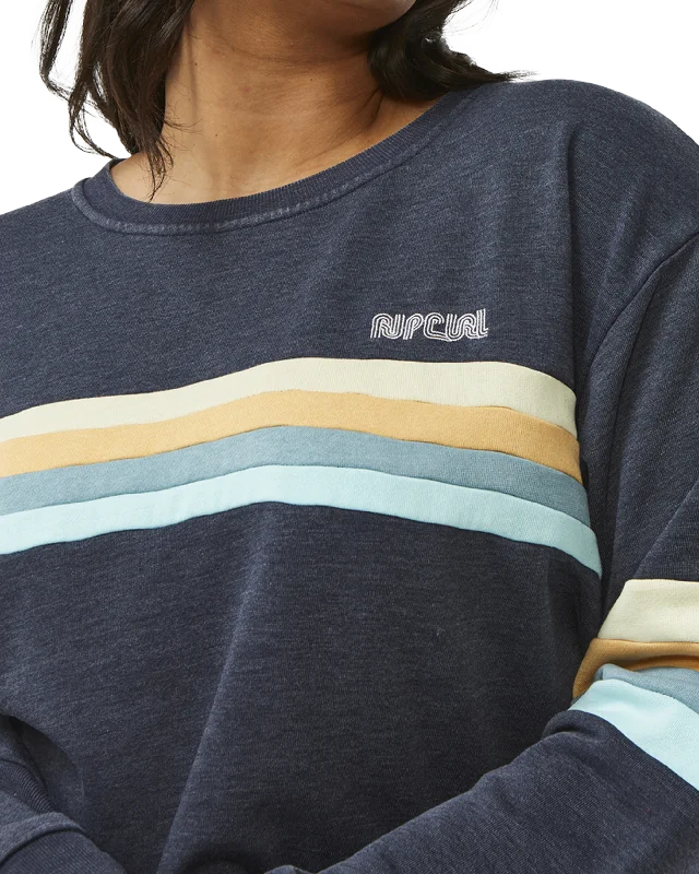 Surf Revival Panelled Sweatshirt in Navy