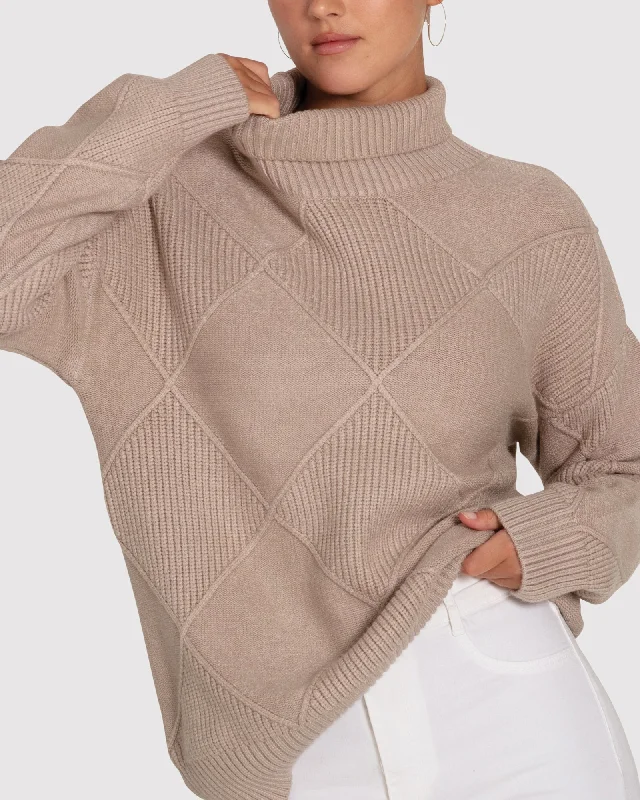 The Academy Turtleneck Jumper - Oat