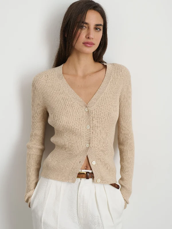 V-Neck Ribbed Cardigan