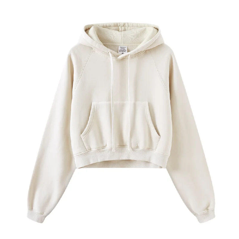 Women's Casual Washed Cropped Hoodie