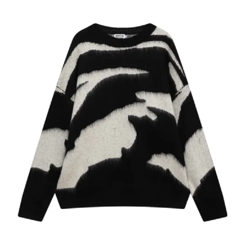 Women's High Street Black and White Contrast Sweater