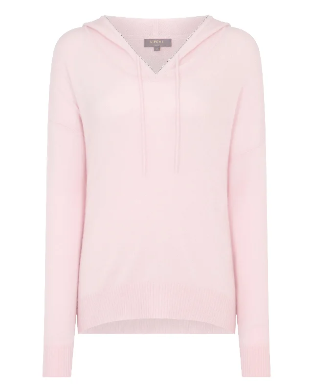 Women's Maya Metal Trim Cashmere Hoodie Quartz Pink