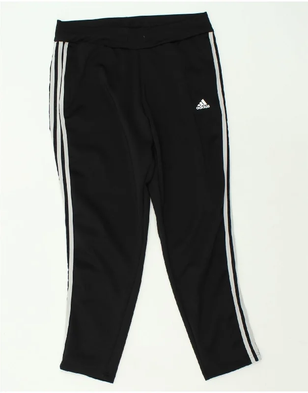 ADIDAS Womens Aeroready Tracksuit Trousers UK 12/14 Medium Black Polyester