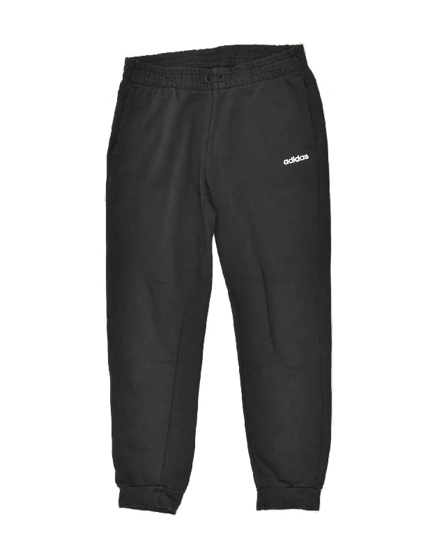 ADIDAS Womens Graphic Tracksuit Trousers Joggers Large Black Cotton