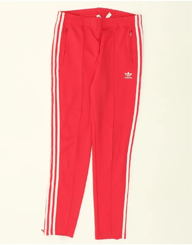 ADIDAS Womens Prime Blue Tracksuit Trousers UK 12 Medium Pink Polyester