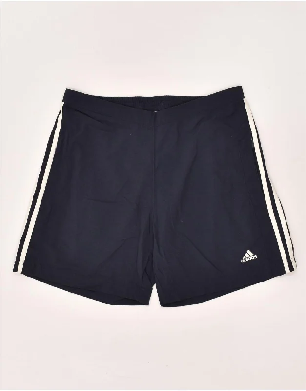 ADIDAS Womens Sport Shorts UK 12 Medium  Navy Blue Polyester