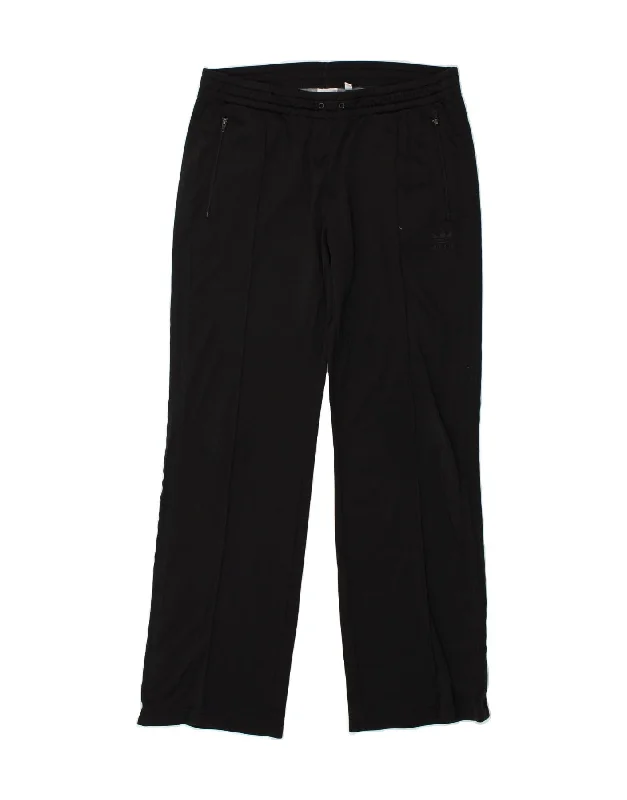 ADIDAS Womens Tracksuit Trousers EU 42 Large Black Polyester