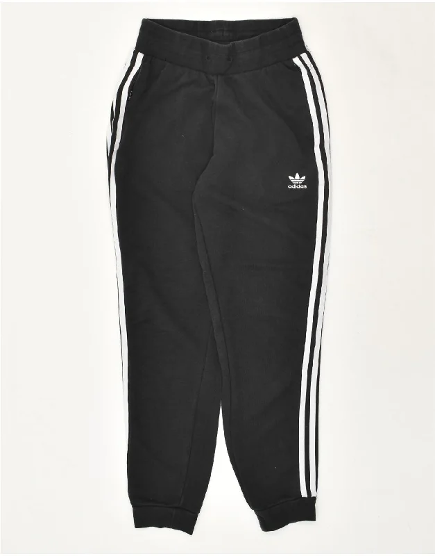 ADIDAS Womens Tracksuit Trousers Joggers UK 6 XS Black Cotton