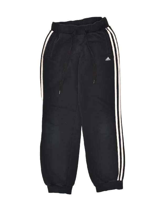 ADIDAS Womens Tracksuit Trousers Joggers UK 8/10 Small Navy Blue Cotton