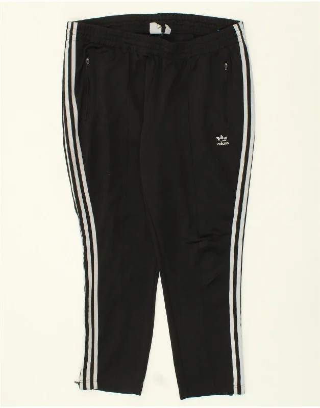 ADIDAS Womens Tracksuit Trousers UK 24/26 2XL Black Polyester