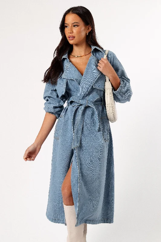 Ariana Trench Coat - Denim