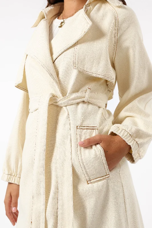 Ariana Trench Coat - Ecru