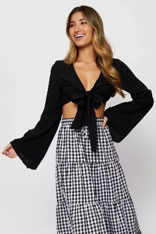 Black Crop Bolero Long Sleeve