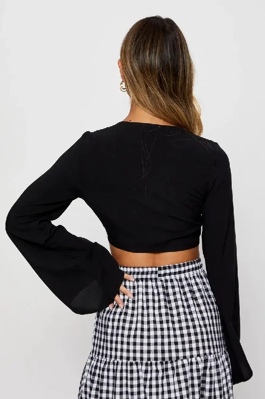 Black Crop Bolero Long Sleeve