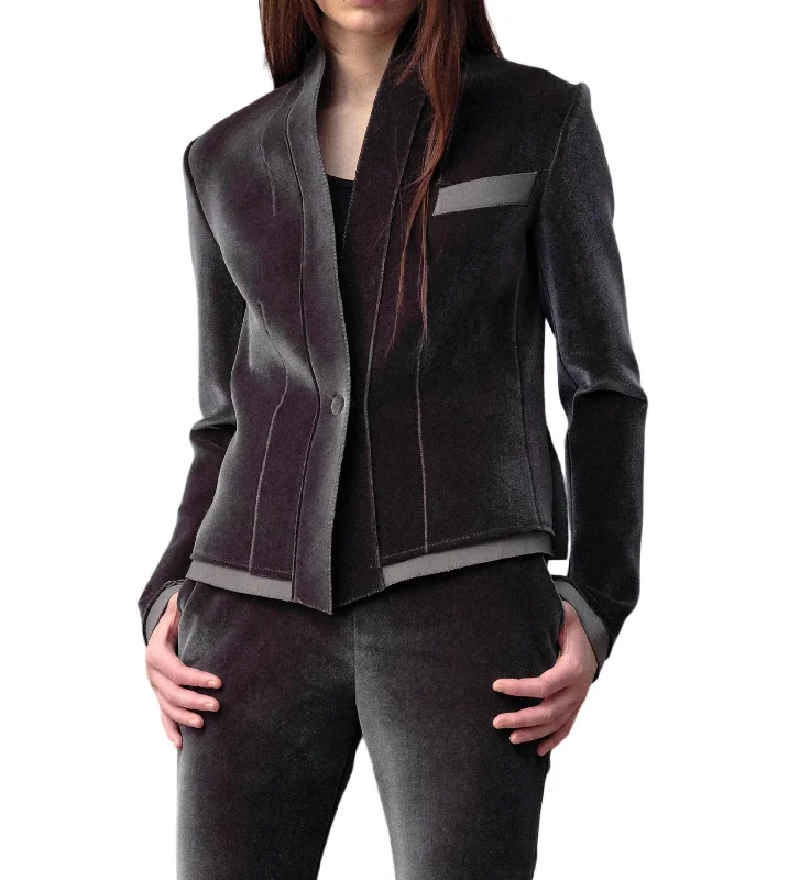 Boris Jacket In Charcoal/pewter