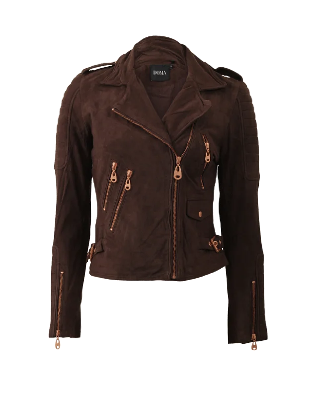 Brown Suede Biker Jacket