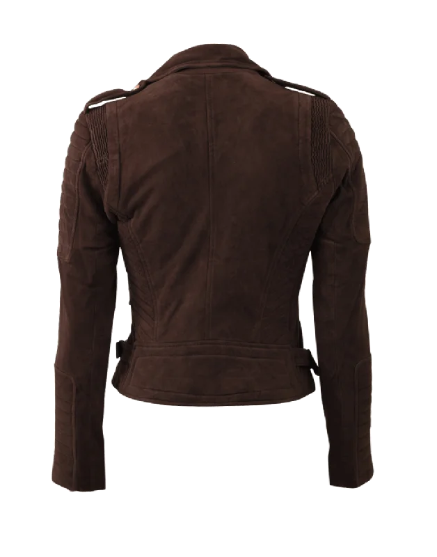 Brown Suede Biker Jacket