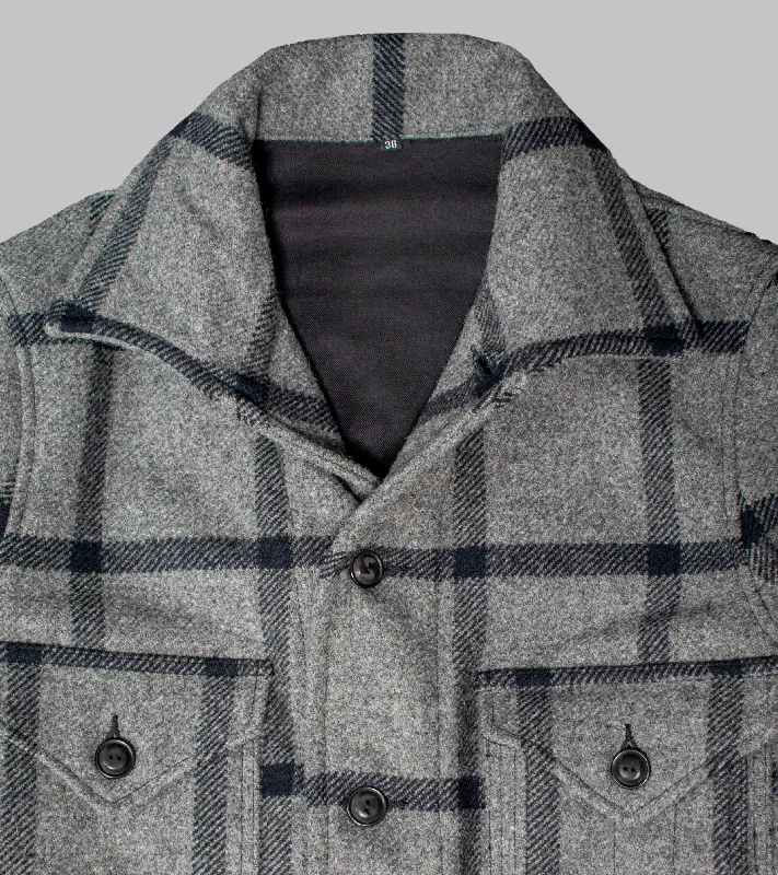 Bryceland's Hunting Jacket Black/Grey Check Wool