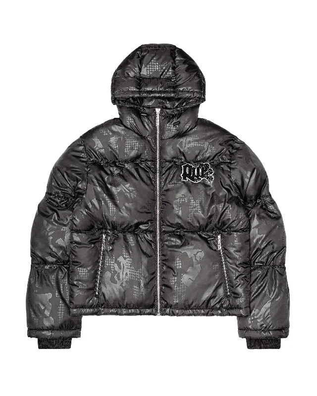 Black Camo Puffer Jacket 2.0