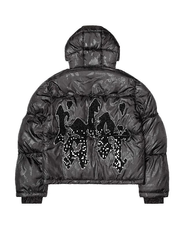 Black Camo Puffer Jacket 2.0