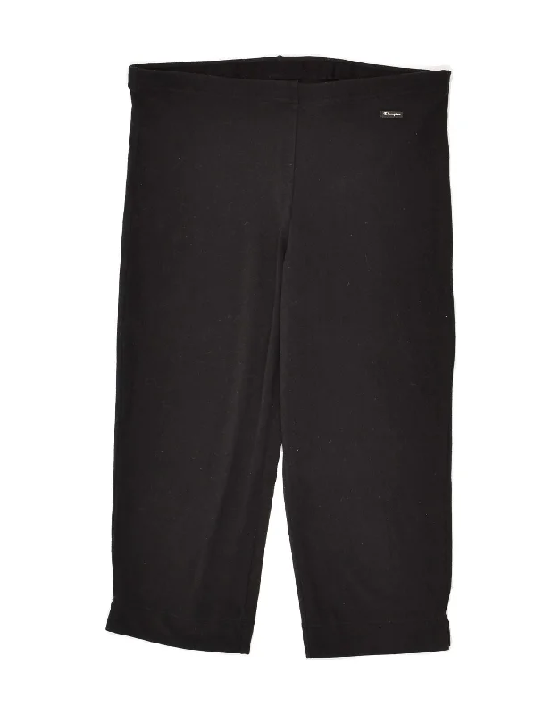 CHAMPION Womens Capri Tracksuit Trousers UK 12 Medium Black