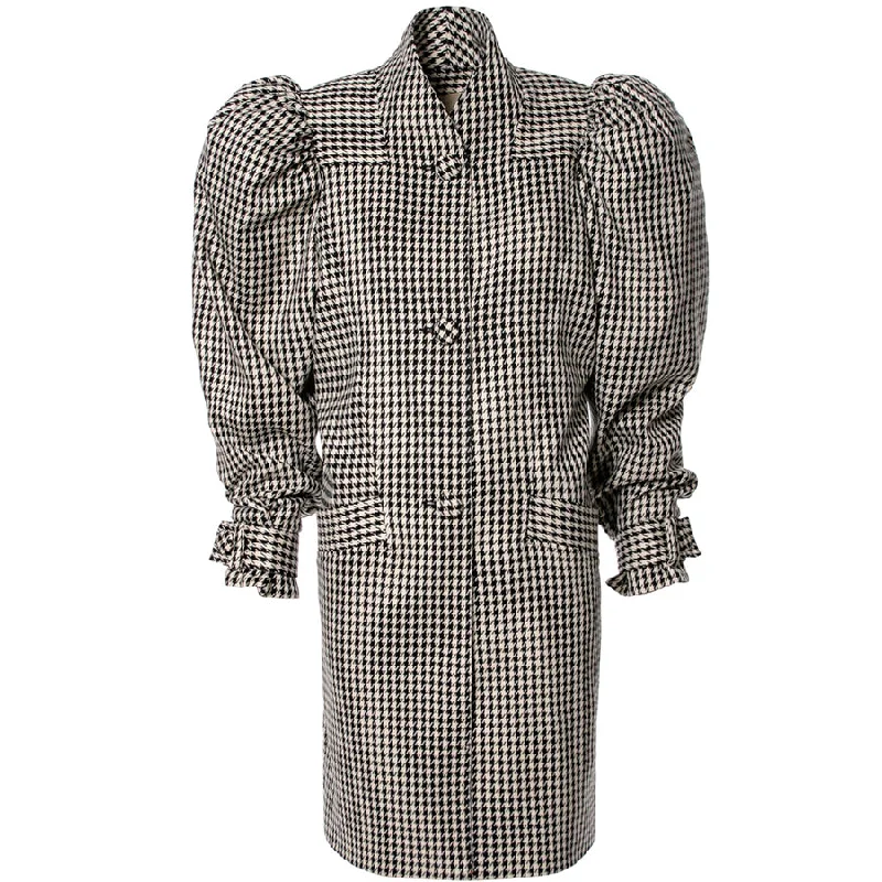 CHECKERED COAT ""MARION"" WITH VOLUMINOUS SLEEVES