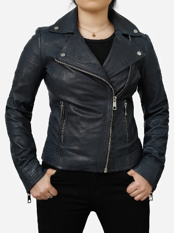 Daisy Vintage Style Retro Black Leather Jacket