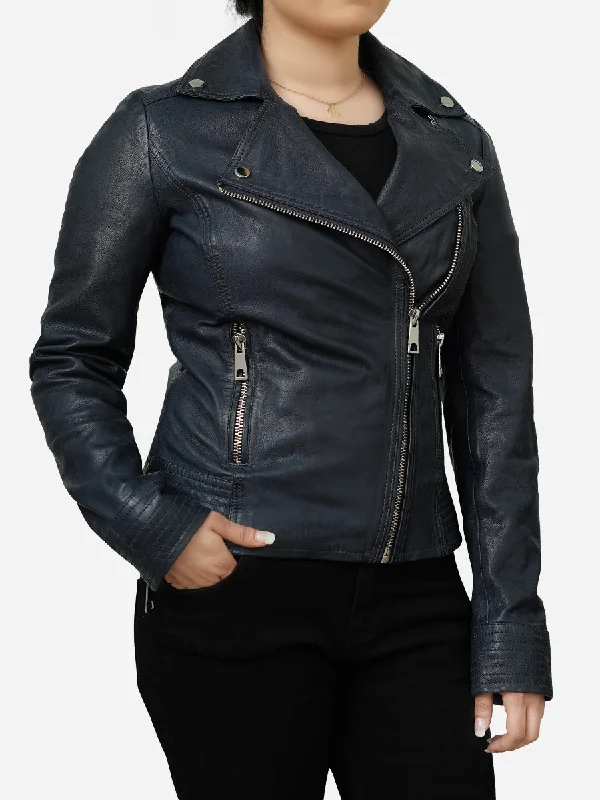 Daisy Vintage Style Retro Black Leather Jacket