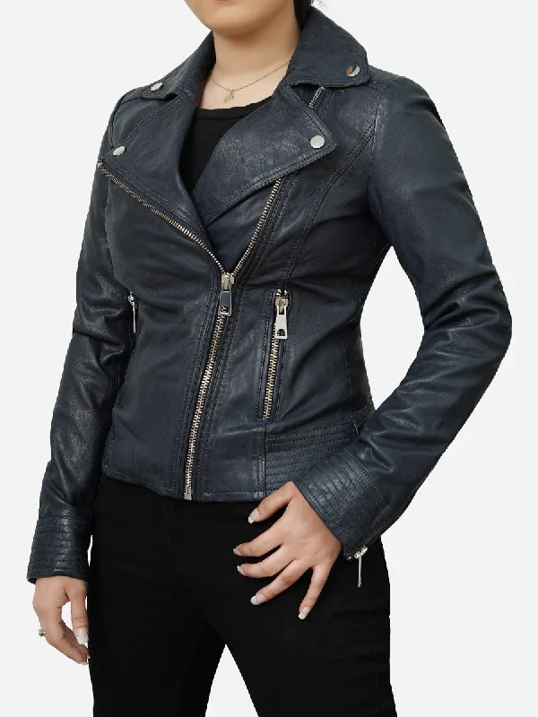 Daisy Vintage Style Retro Black Leather Jacket