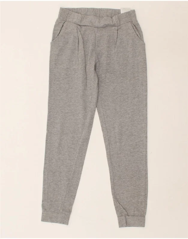 DIADORA Womens Tracksuit Trousers Joggers UK 6 XS Grey Cotton