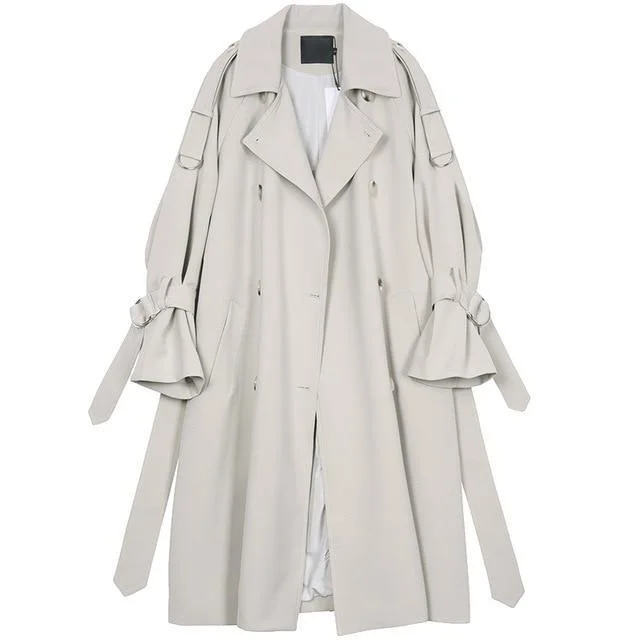 Flared Sleeves Trench Coat For Women