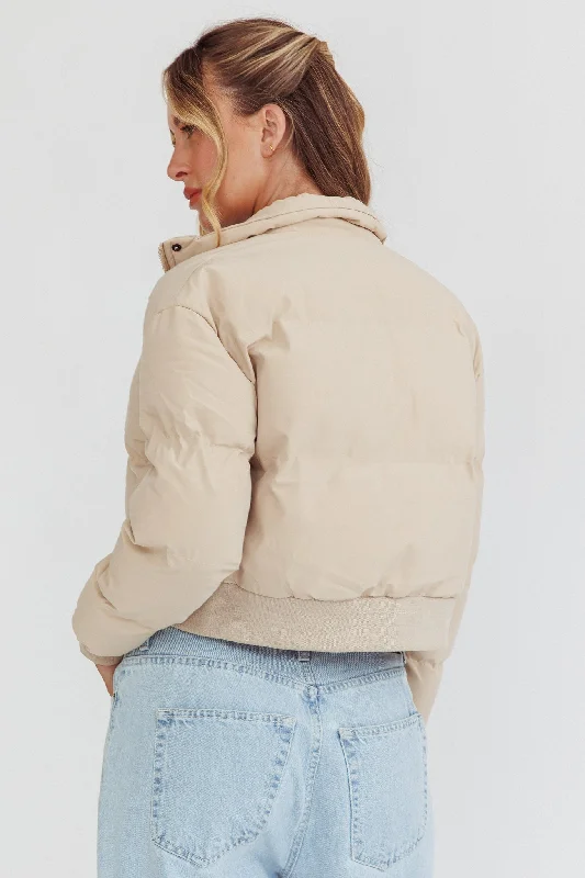 Infatuation Cropped Puffer Jacket White