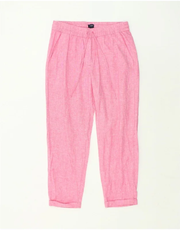 J. CREW Womens Tracksuit Trousers Joggers US 8 Medium Pink Flecked Linen