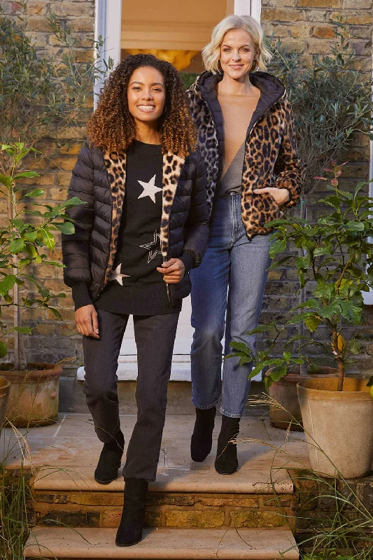 Reversible Leopard Faux Fur Jacket