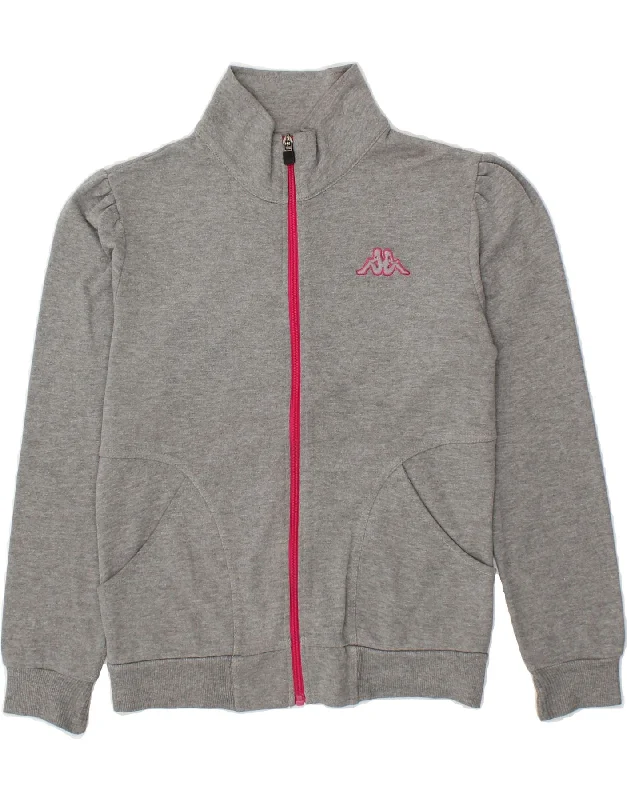 KAPPA Womens Tracksuit Top Jacket UK 10 Small Grey Cotton