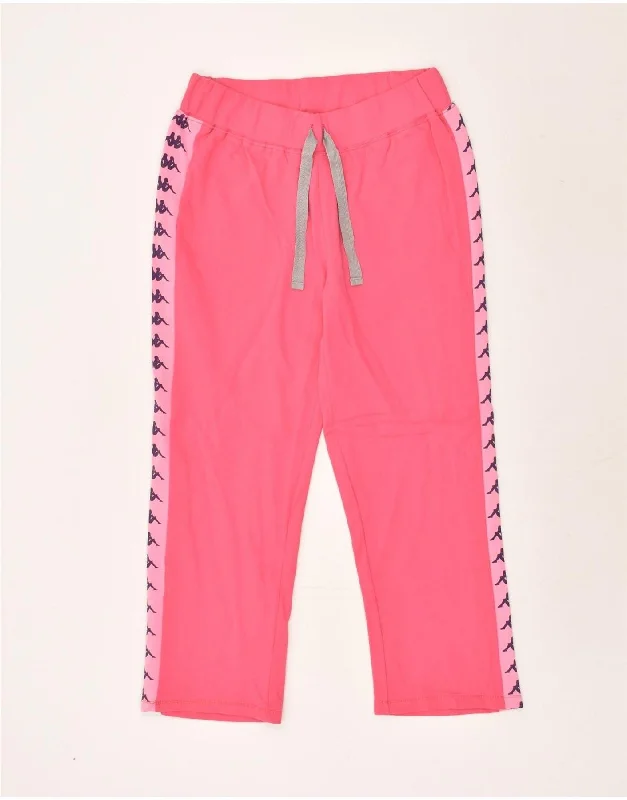 KAPPA Womens Tracksuit Trousers UK 14 Medium Pink Cotton