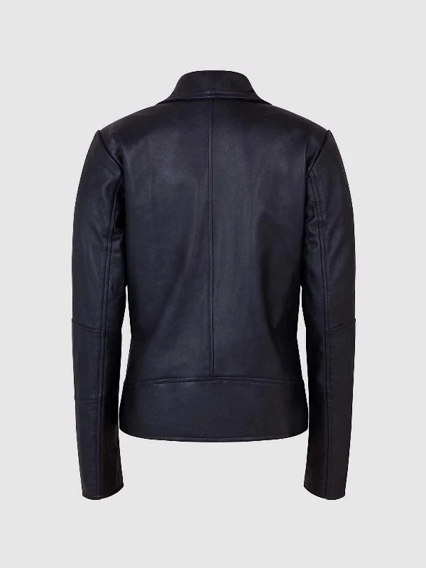 Slim Black Leather Jacket