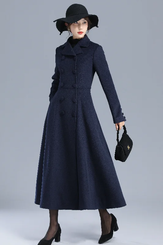 Long Wool Coat Women, Maxi Winter Coat 3200