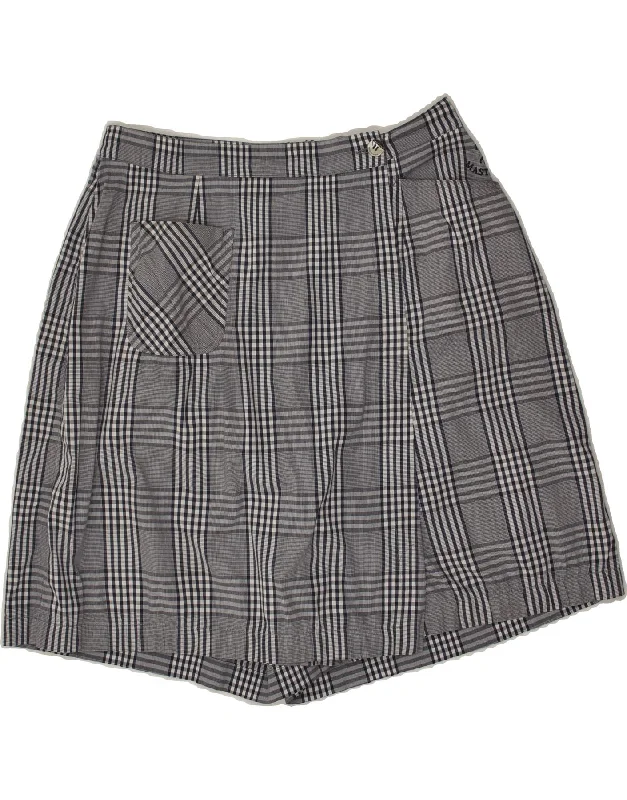 MASTER Womens Golf Skirt IT 48 XL  W36 Grey Plaid Cotton