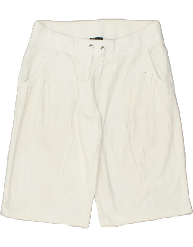 MOSSIMO Womens Sport Shorts UK 12 Medium White Cotton