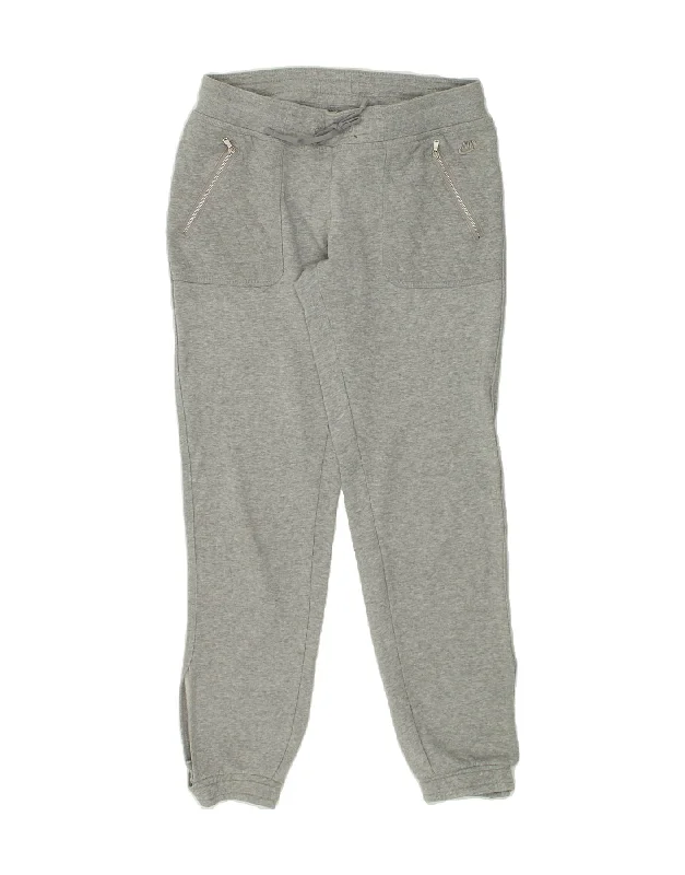 NIKE Womens Tracksuit Trousers Joggers UK 14 Medium Grey Cotton