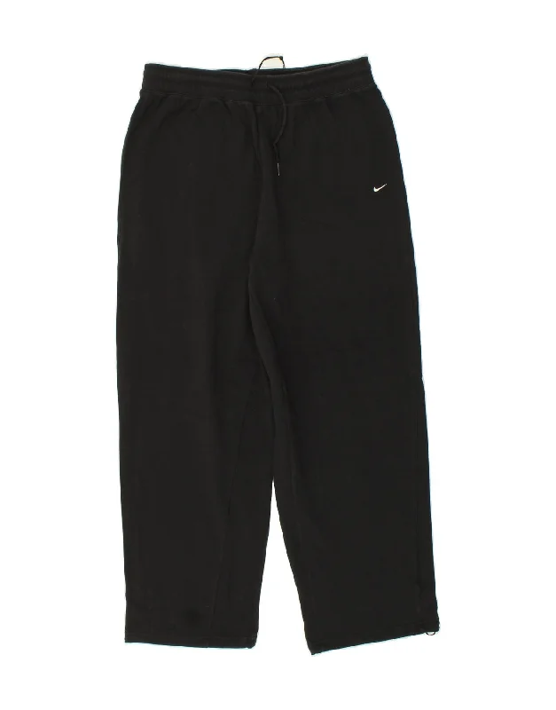 NIKE Womens Tracksuit Trousers UK 14 Large Black Cotton