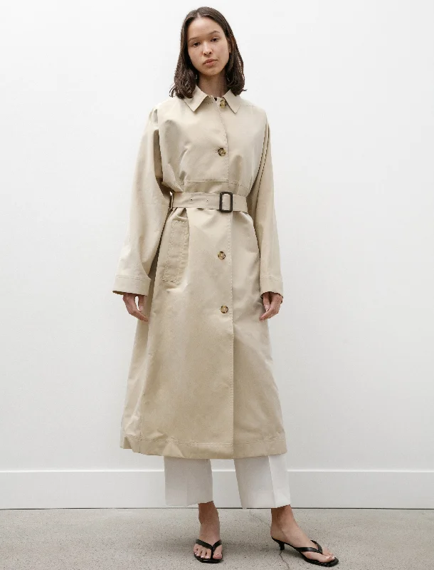 Tumbled Cotton Silk Trench Sand